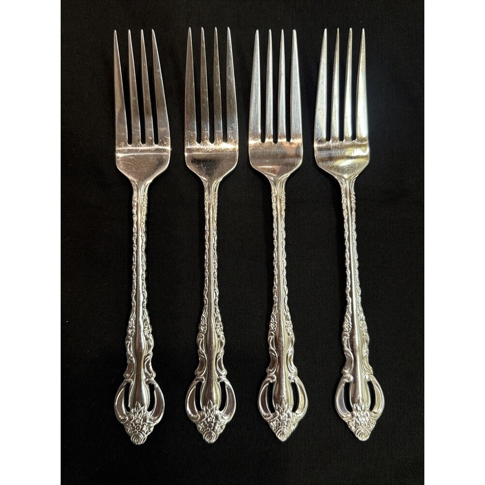 Wallace Stainless COUNTESS Set of 4 Dinner Forks M 18/10 China Flatware EUC